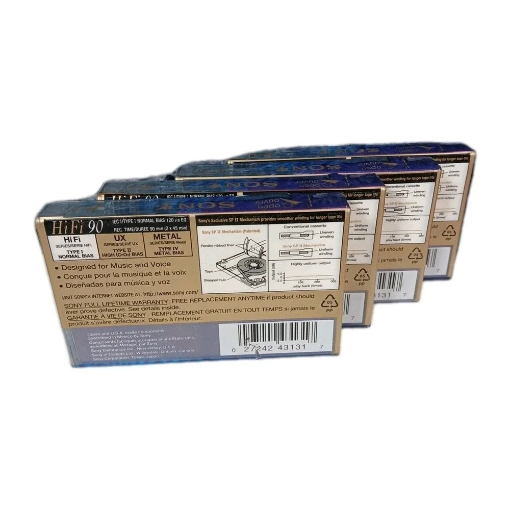 Sony Blank Cassette Tape Lot 15pk Multi Color Vintage Recording 1990s Era